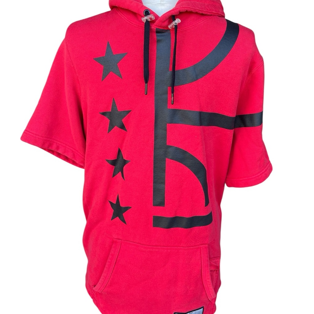 Nike Hoodie Large Red Black Air Pivot V3 Stars Basketball Logo Swoosh Adult